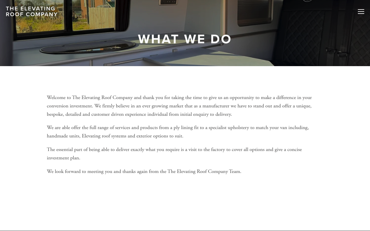 The Elevating Roof Company - Campervan Conversions